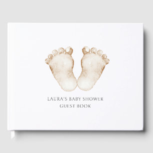 Livre D'or Cute simple Aquarelle Baby shower pieds bébé