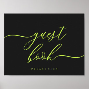 Livre d'or Cyber Lime Jet Black Simple Signature