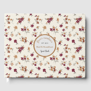 Livre D'or Dainty Gold Maroon motif floral