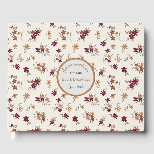 Livre D'or Dainty Gold Maroon motif floral (Recto)