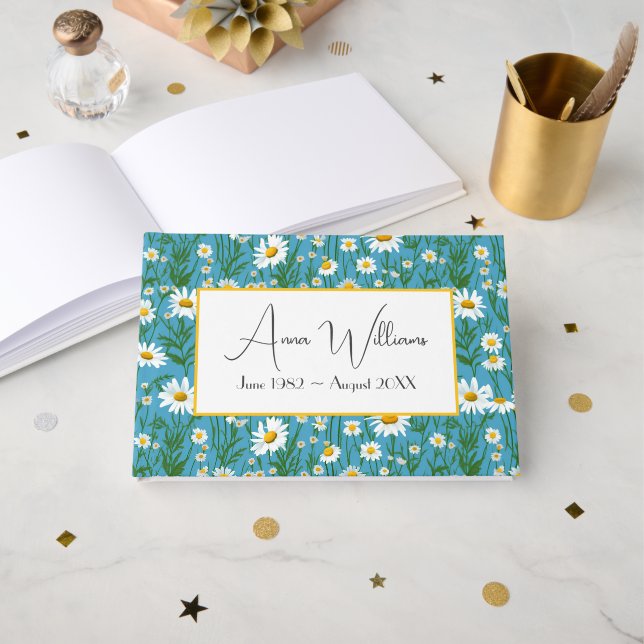 Livre D'or Daisy Meadow for Memorial Service (Recto ouvert)