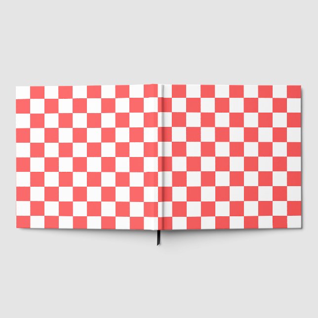 Livre D'or Damier rouge corail classique (Complet)