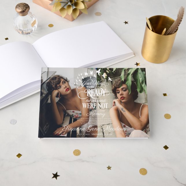 Livre D'or Dans la mémoire aimante | Mémorial funéraire photo (Recto ouvert)