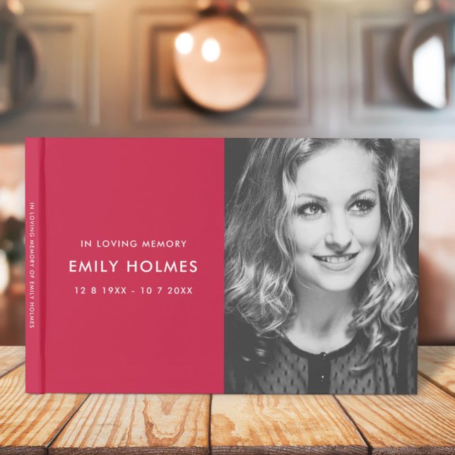 Livre D'or Dans la mémoire aimante | Pink Feminine Memorial P (Créateur téléchargé)