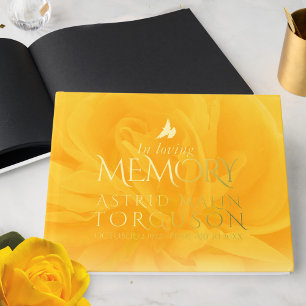 Livre D'or Dans la mémoire aimée feuille d'or rose jaune