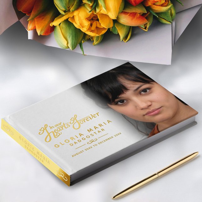 Livre D'or Dans nos coeurs pour toujours la photo funéraire b (Créateur téléchargé)