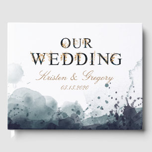 Livre d'or d'aquarelle monogramme mariage
