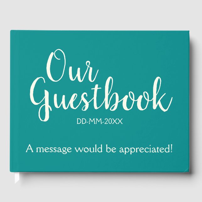 Livre D'or Dark Cyan, Ivory Generic Event Guestbook (Recto)
