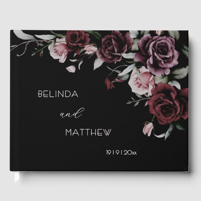 Livre D'or Dark Romantic Roses | Wedding (Recto)