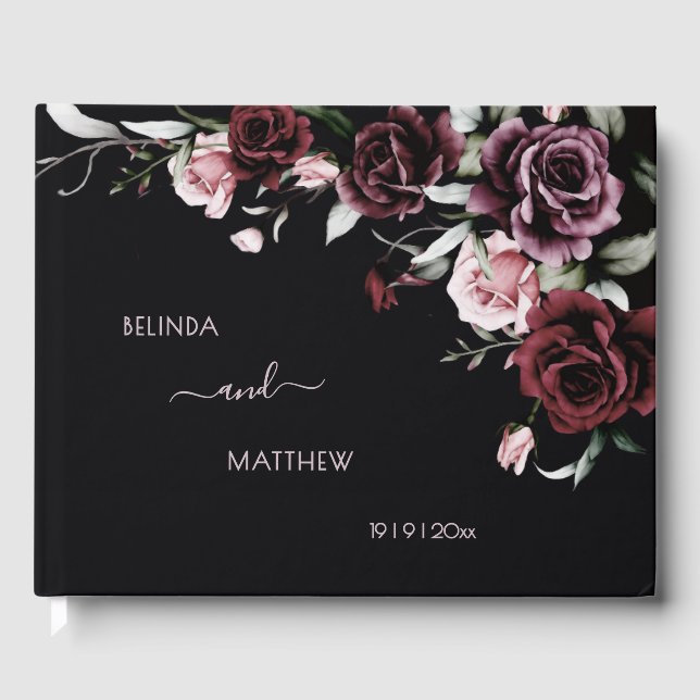 Livre D'or Dark Romantic Roses | Wedding (Recto)