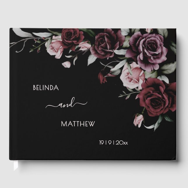 Livre D'or Dark Romantic Roses | Wedding (Recto)