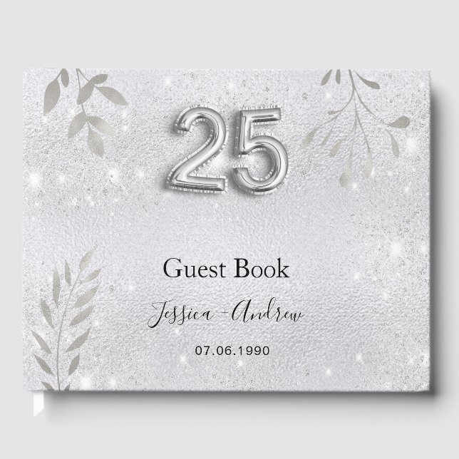 livre d'or de 25e anniversaire de mariage feuillag (Recto)