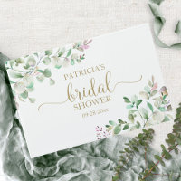 Livre d'or de Baby Shower avec eucalyptus verdoyan