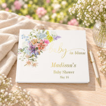 Livre d'or de baby shower en feuille métallisée Ba