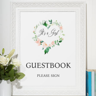 Livre d'or de Baby Shower Fleur de Pêcher 