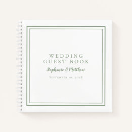 Livre d'or de budget de mariage vert sauge simple 