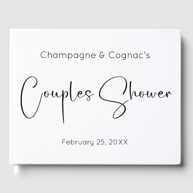 Livre d'or de douche de couple de script moderne (Recto)