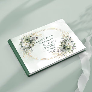 Livre d'or de douche de mariée à l'aquarelle botan