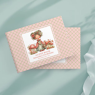 Livre d'or de fête d'anniversaire aux fleurs roses