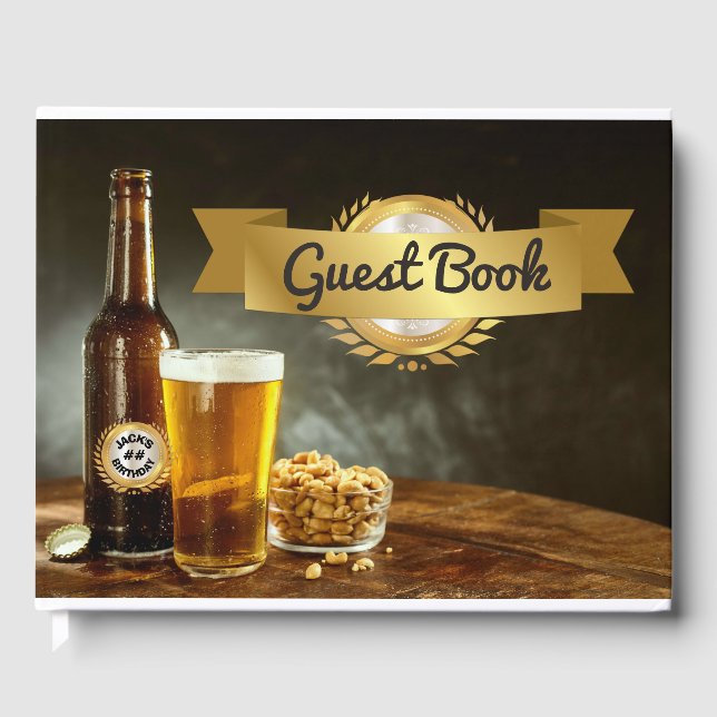 Livre d'or de fête d'anniversaire de bière d'homme (Recto)