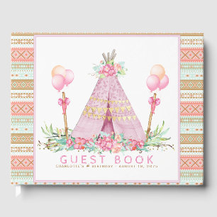 Livre d'or de fête d'anniversaire de filles Tipi T
