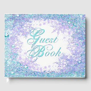 Livre d'or de fête d'anniversaire hivernal gelé