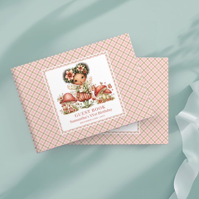Livre d'or de fête d'anniversaire pour fille rose  (Dreamy Fairy Blush Pink Girl Birthday Guest Book)