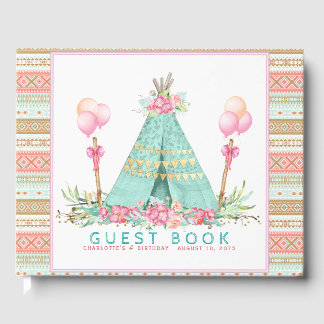 Livre d'or de fête d'anniversaire Tipi