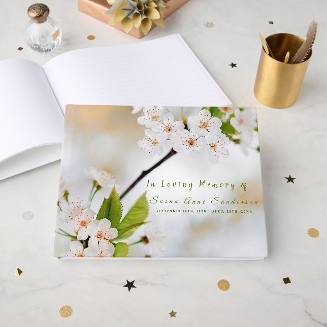 Livre d'or de funérailles de fleurs de cerisier (Recto ouvert)