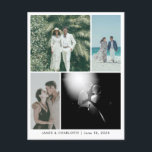 Livre d'or de la carte postale mariage personnalis<br><div class="desc">Un modèle de carte postale à utiliser pour un livre d'or de carte postale mariage,  customisez-le avec vos 4 photos de choix,  noms et date de mariage de choix. Vous pourrez laisser une note sur le dos et de qui elle est.</div>