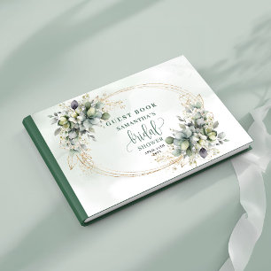 Livre d'or de la douche de mariée au feuillage ver