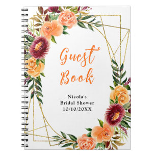Livre d'or de la fête prénuptiale aux fleurs orang
