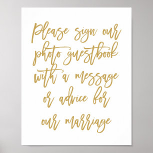 Livre d'or de la photo Mariage lettre main chic
