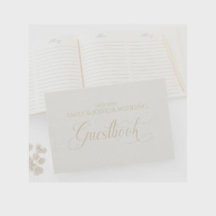 Livre d'or de lin beige Typographie de script