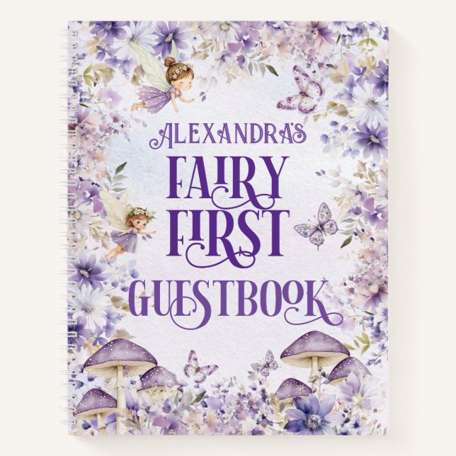 Livre d'or de luxe Fée Florale Violette pour la pr (Devant)