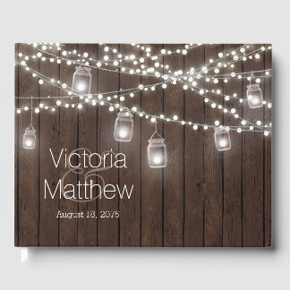 Livre d'or de mariage à cordes lumineuses en pot M
