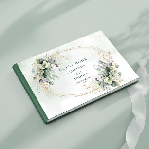 Livre d'or de mariage à la verdure d'eucalyptus ve