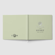 Livre d'or de mariage à monogramme de coquillage e