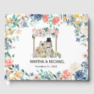 Livre d'or de mariage à thème de chat adorable