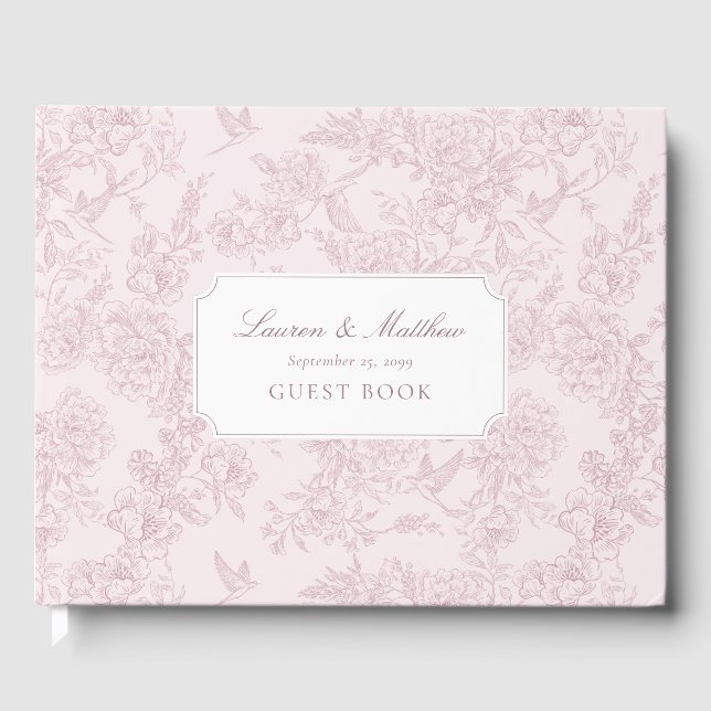 Livre d'or de mariage à toile rose (Recto)