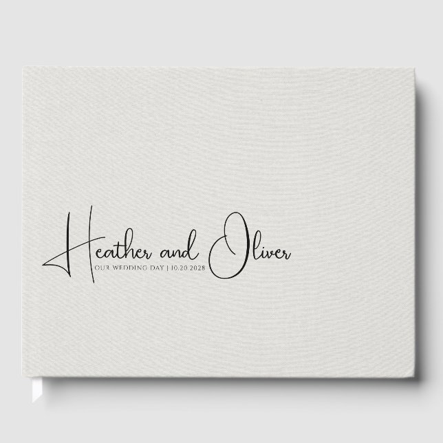 Livre d'or de mariage à typographie moderne sur fa (Recto)