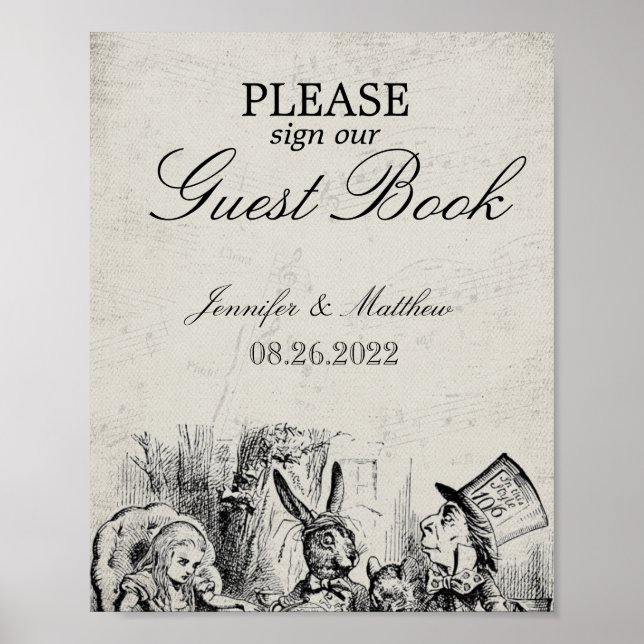 Livre d'or de mariage Alice au pays des merveilles (Devant)