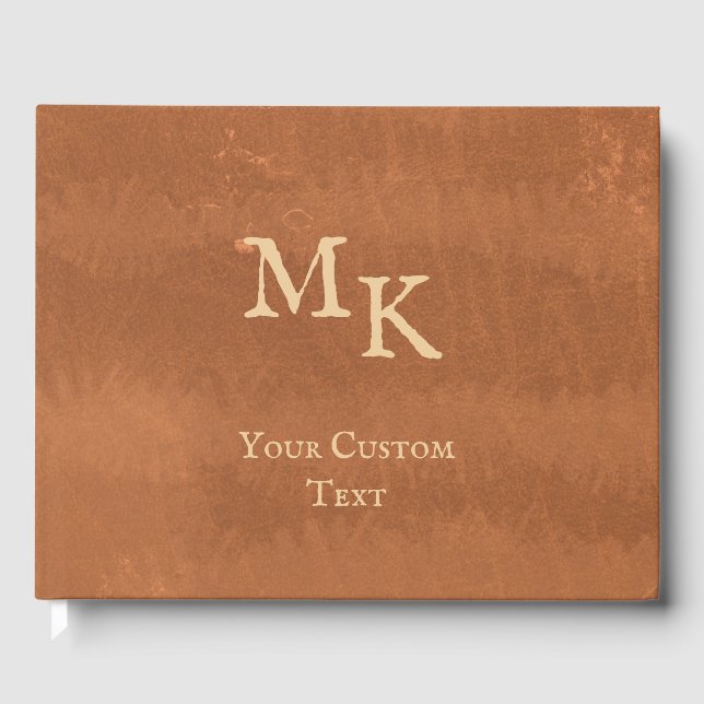 Livre d'or de mariage antique en cuir faux (Recto)