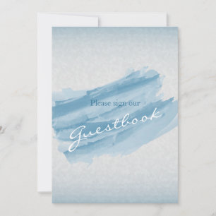 Livre d'or de mariage - Aquarelle bleue moderne
