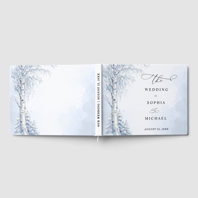 Livre d'or de mariage Arbre birque gelé (Complet)