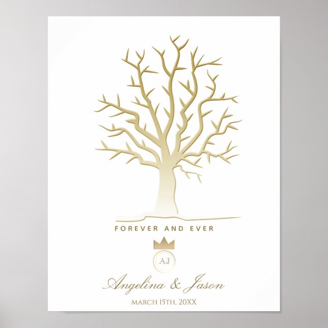 Livre d'or de mariage Arbre Empreintes Digitales (Devant)