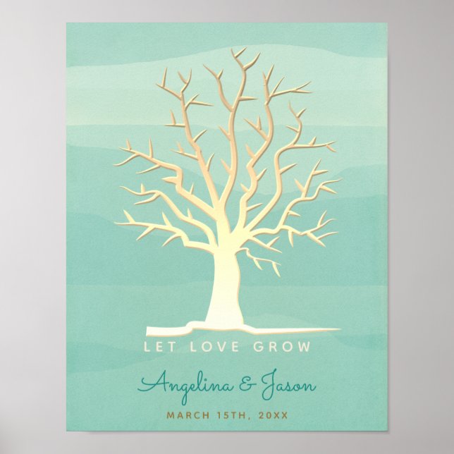 Livre d'or de mariage arbre empreintes digitales M (Devant)