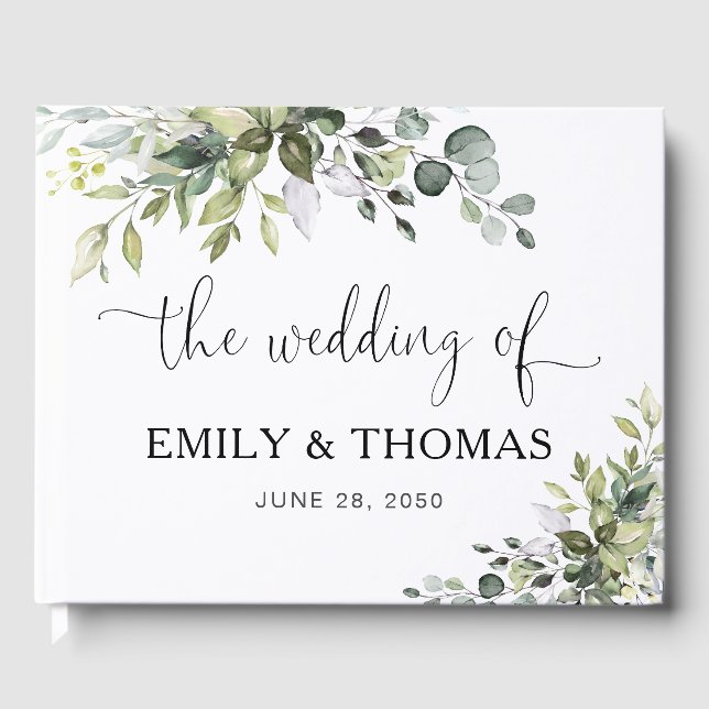 Livre d'or de mariage au eucalyptus (Recto)