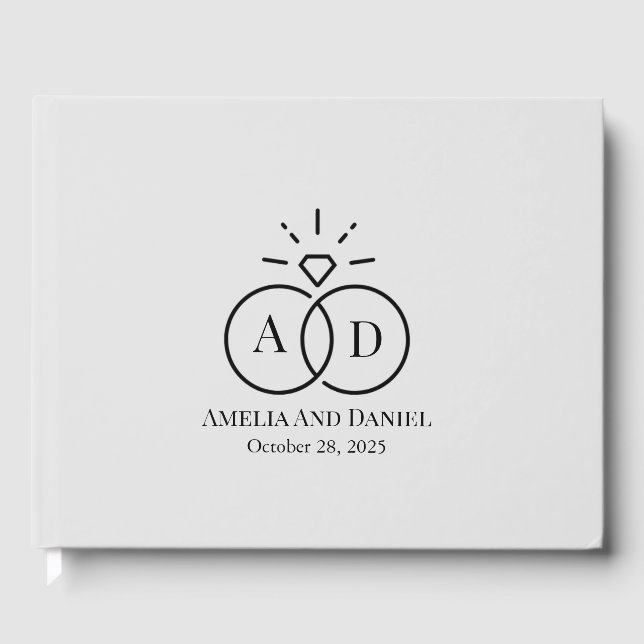 Livre d'or de mariage au logo unique (Recto)