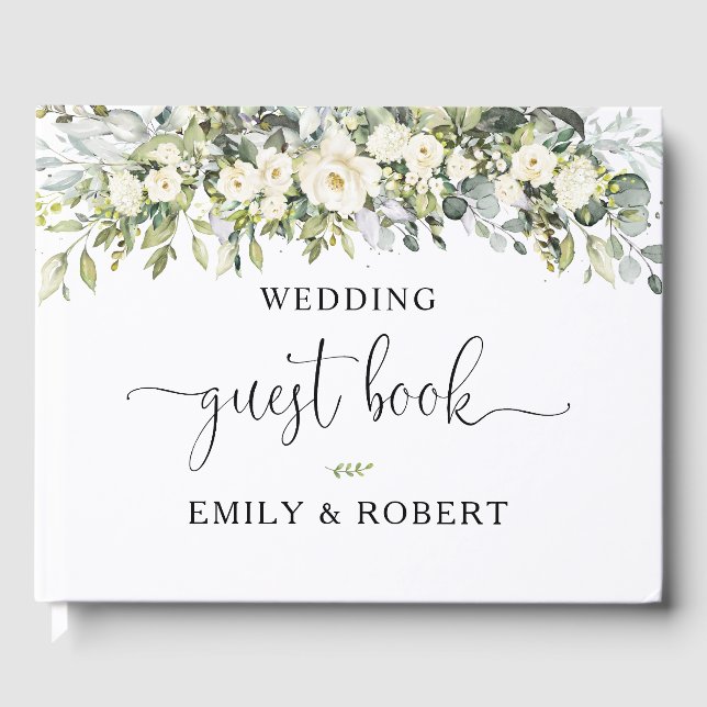 Livre d'or de mariage aux fleurs blanches (Recto)